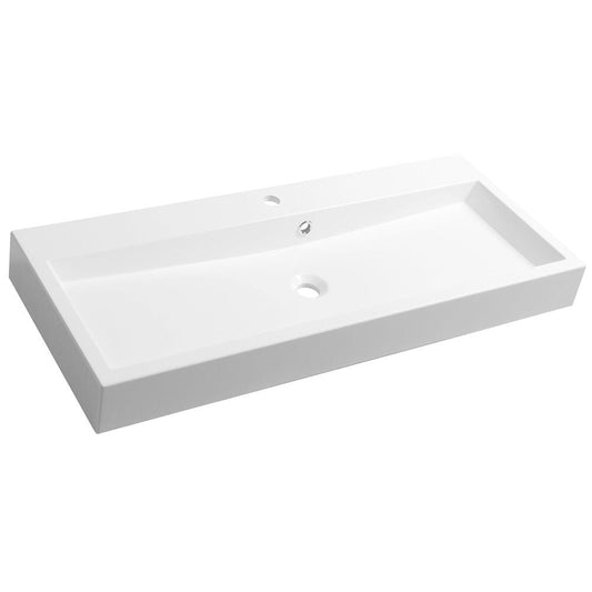 ORINOKO Gussmarmor-Waschtisch 100x10x42cm, weiß