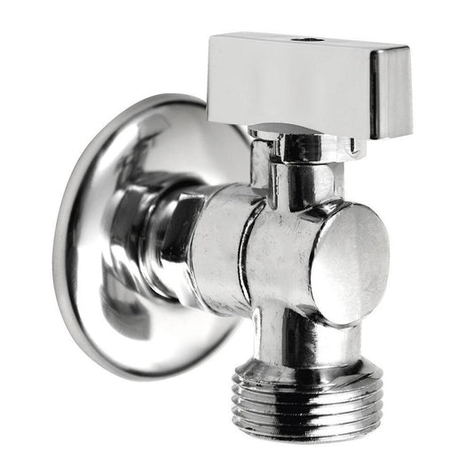 Eck-Waschmaschinenventil, mit Kugelventil 3/4"x1/2" - L, Chrom