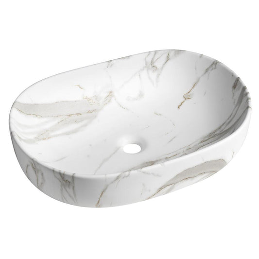 CALEO Aufsatzwaschtisch,Keramik 60x42cm, Bianco carrara