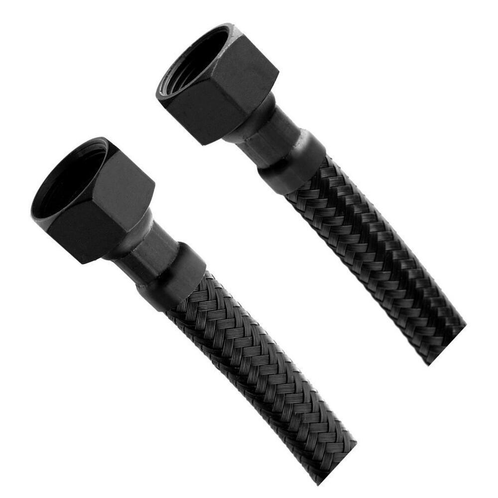 Flexibler Schlauch, Edelstahl FxF 3/8"x3/8", 60cm, Schwarz matt