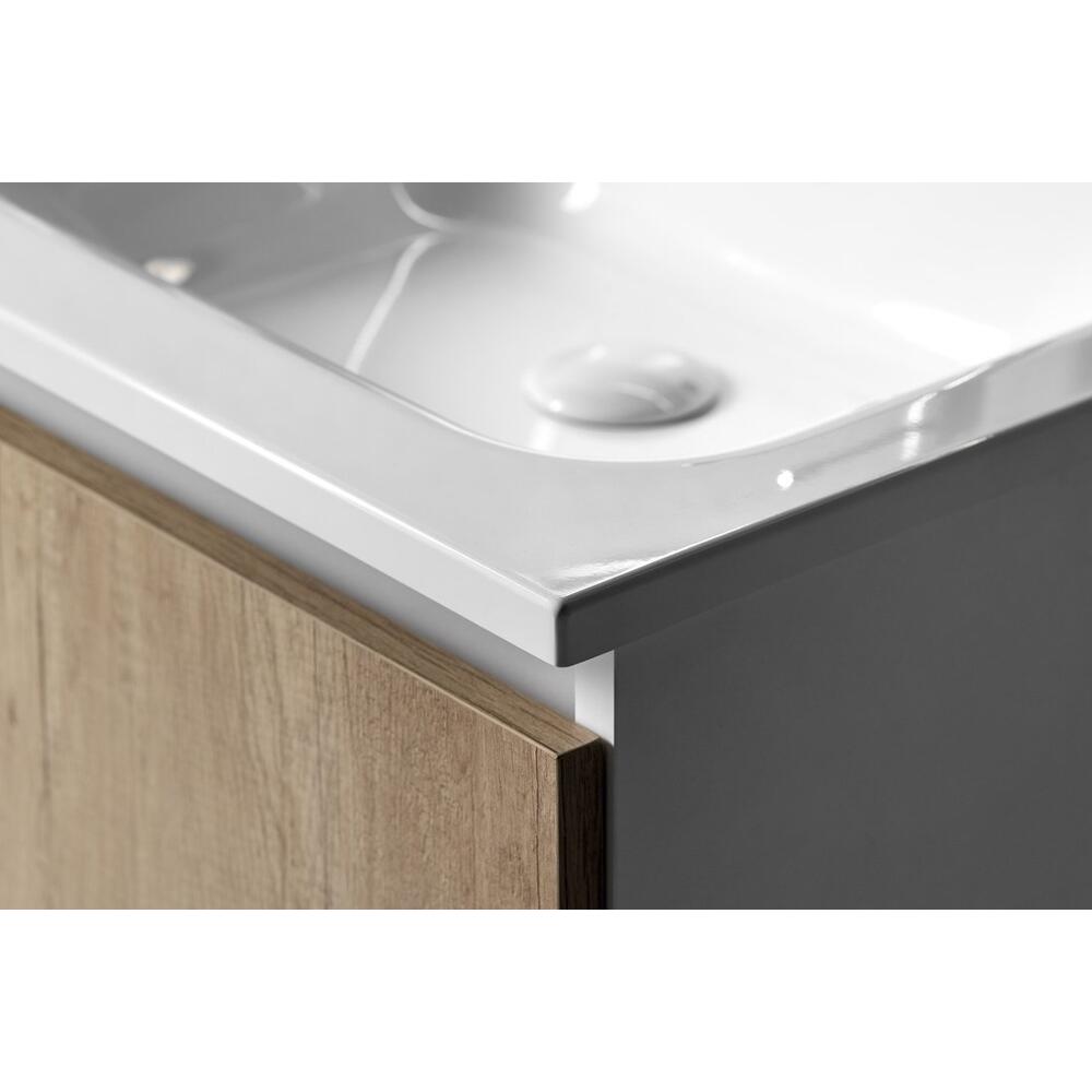 ARECA Gussmarmor-Waschtisch 101x51,5cm, rechts, weiß