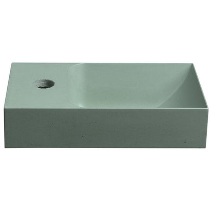 PICCOLINO Beton-Waschbecken 30,8x17cm, Wasserhahn linken, Grün matt