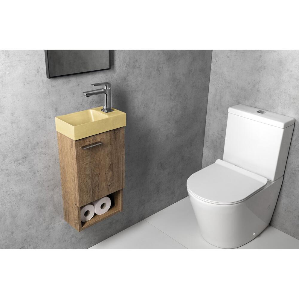 PICCOLINO Beton-Waschbecken 30,8x10x17cm, Armaturloch rechts, Gelb