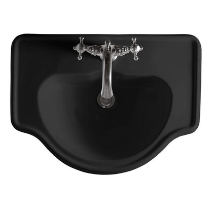 RETRO Keramik-Waschtisch 62x45,5cm, zum Einbauen, schwarz matt