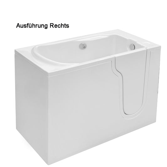 FREEDOM Sitzwanne mit Tür/Seniorenwanne 127x66cm  Ausführung Rechts