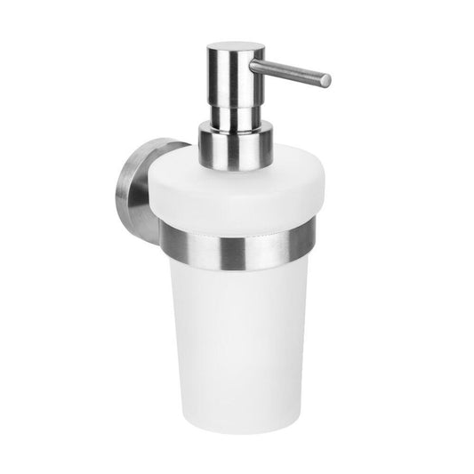 X-STEEL Seifenspender 230ml, Milchglas, Edelstahl matt