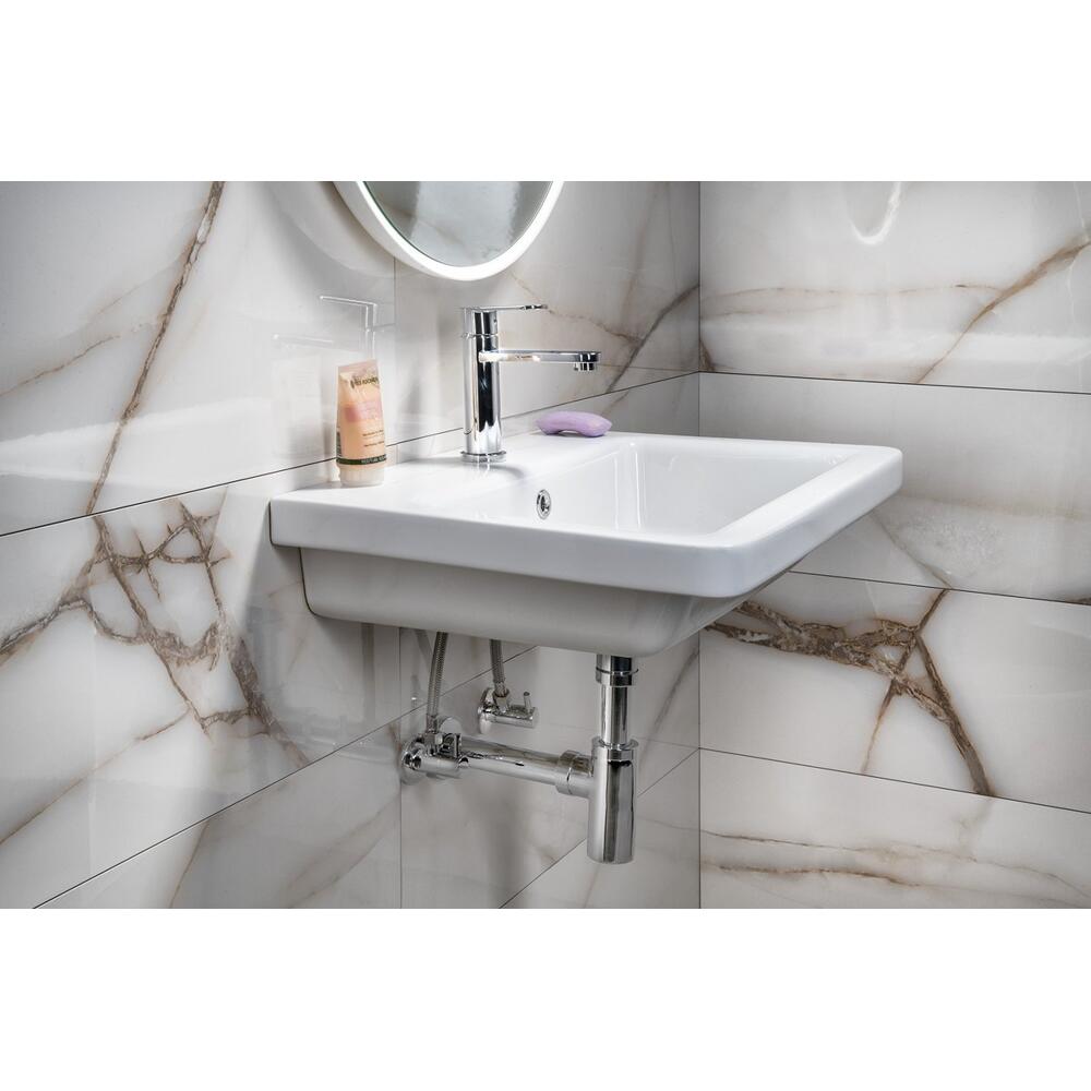 CITY Keramik-Waschbecken eckig 60x45cm, weiss
