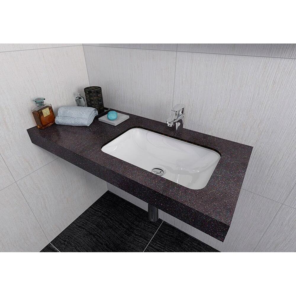 JAPURA Gussmarmor-Waschtisch 55x36cm, weiß