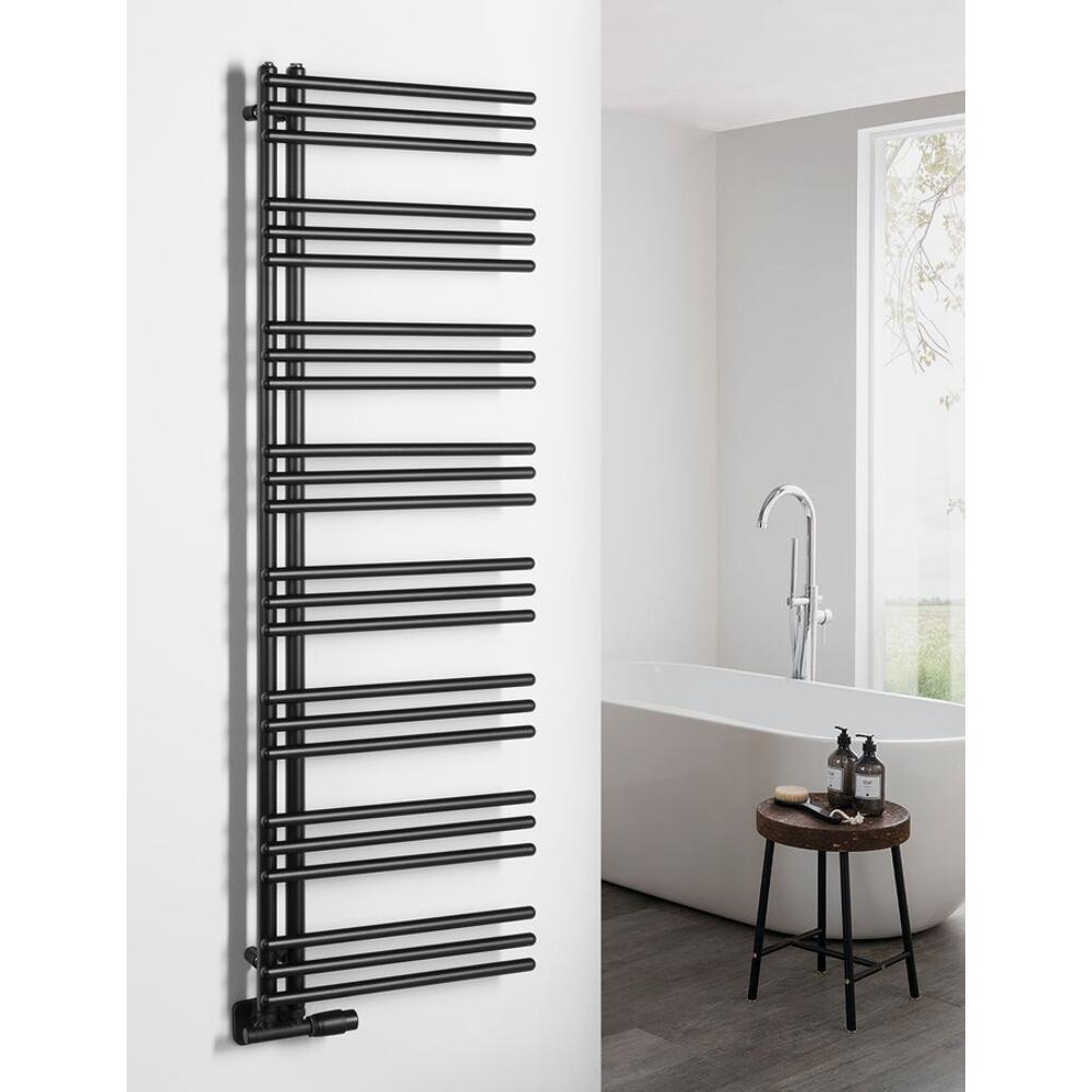 POSEIDON Badheizkörper 450x1540mm, Schwarz matt
