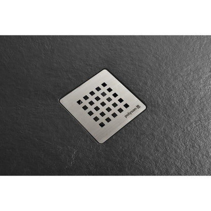 TRENECA Gussmarmor-Duschwanne 120x90cm, schwarz matt