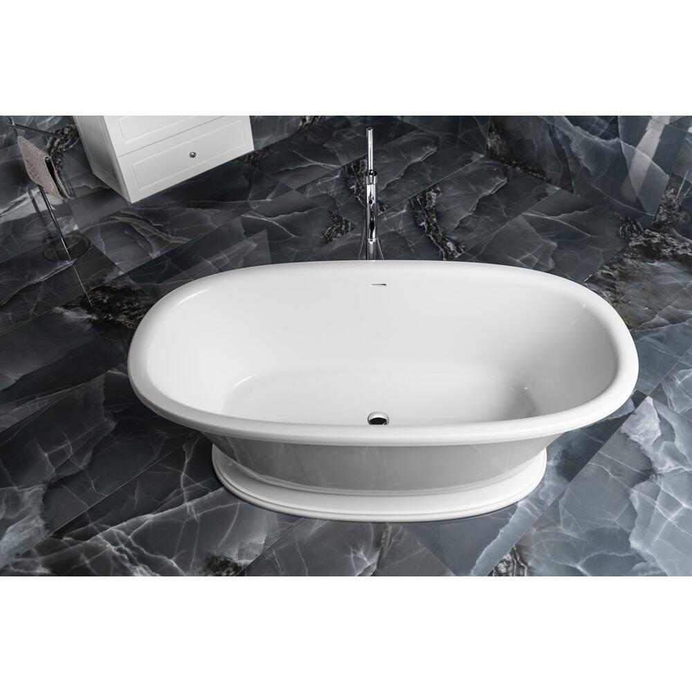 VELIA Gussmarmor-Badewanne 167x83x62,5cm, weiß