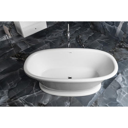 VELIA Gussmarmor-Badewanne 167x83x62,5cm, weiß