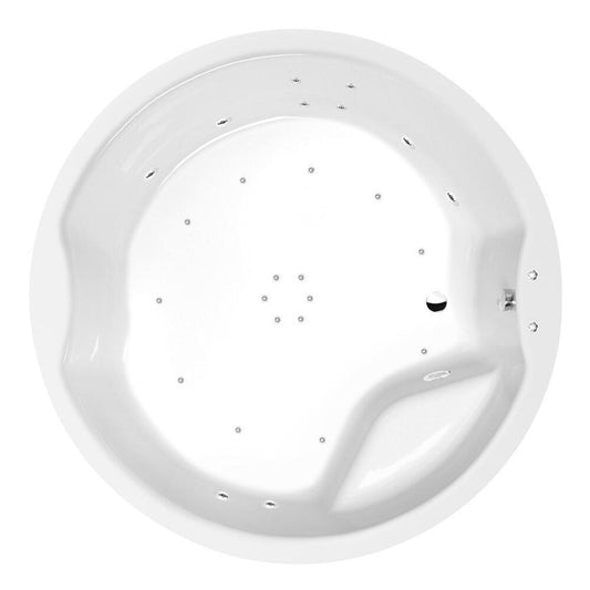 ROYAL ROUND Whirlpool-Badewanne, 172x172x49cm, Active Hydro-Air, Chrom