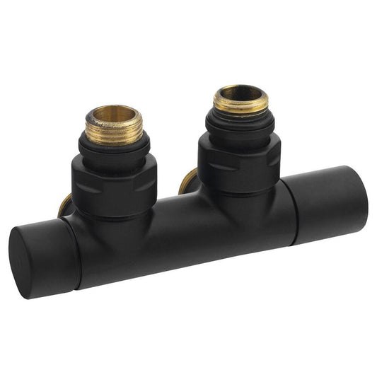 TWIN BLACK Anschluss-Set Ventile für Mittelanschluss, Schwarz matt