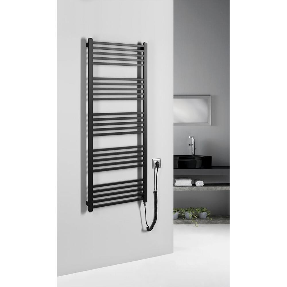 METRO-E Elektrischer Badheizkörper, gerade, 500x1340 mm, 500 W, Schwarz matt