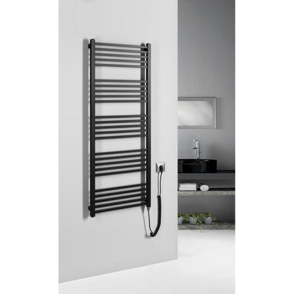 METRO-E Elektrischer Badheizkörper, gerade, 500x1340 mm, 500 W, Schwarz matt