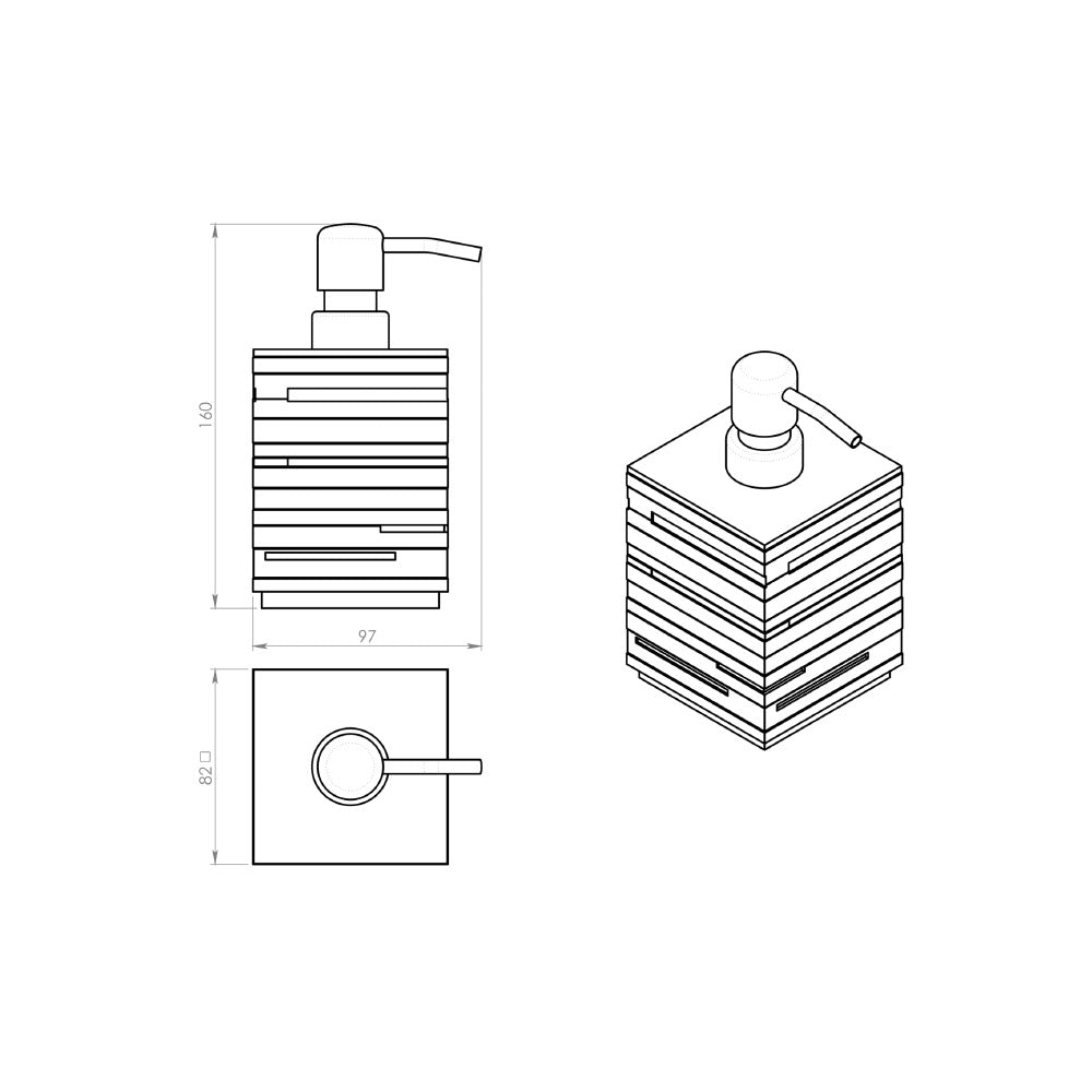 QUADROTTO stehender Seifenspender, schwarz