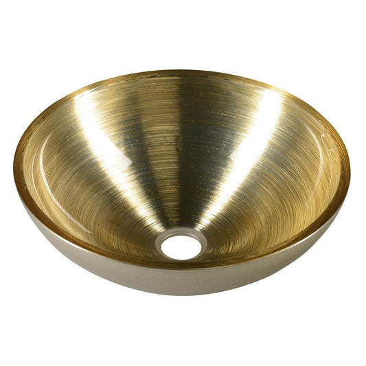 MURANO SOFT BROWN Glaswaschbecken zum Aufsetzen, Durchmesser 40cm, Beige/Silber
