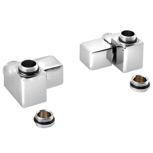 CUBE COMBI Anschlussventil-Handset, eckig, rechts, Chrom