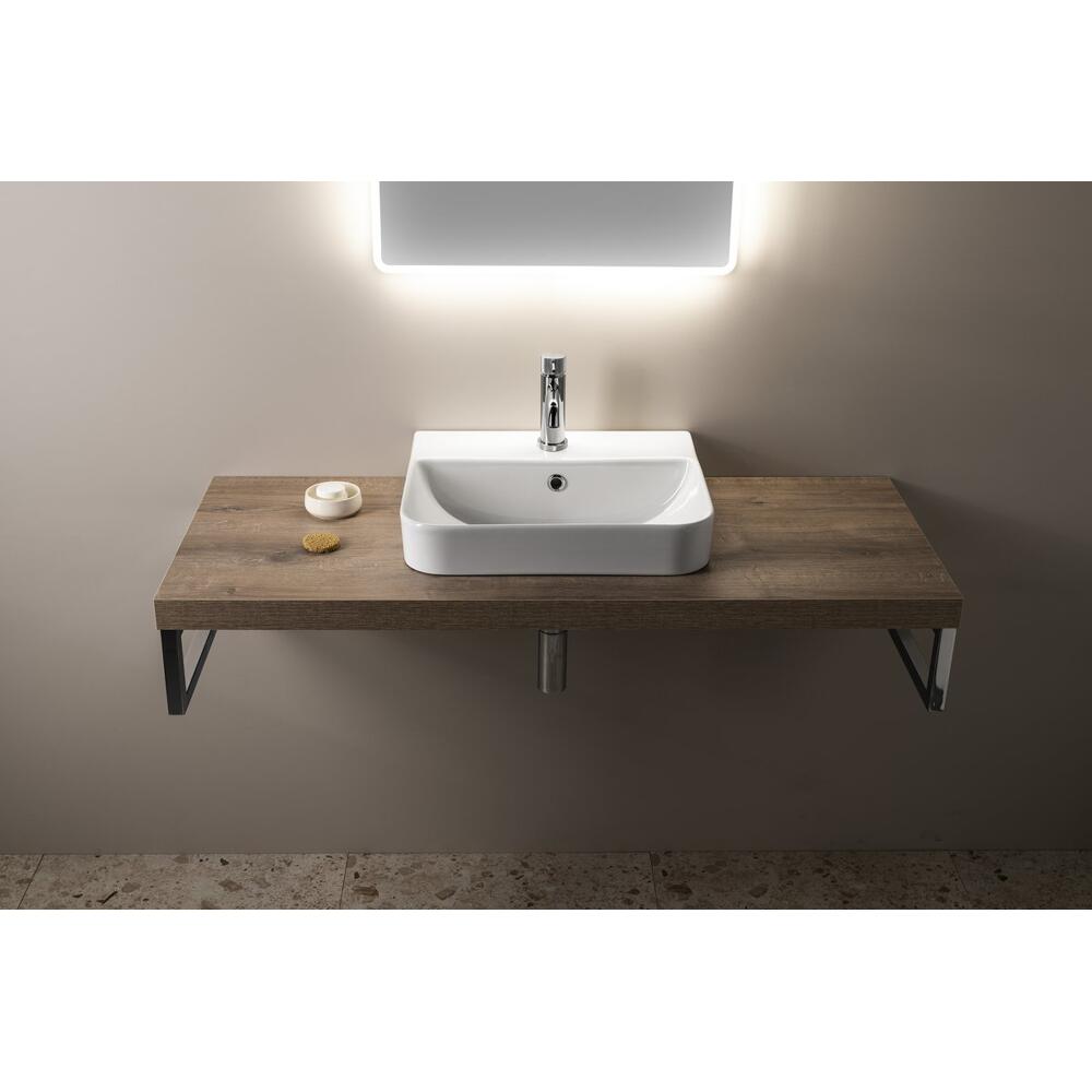 SOTT AQUA Keramik-Waschtisch zum Einbauen, 48x42cm, weiss