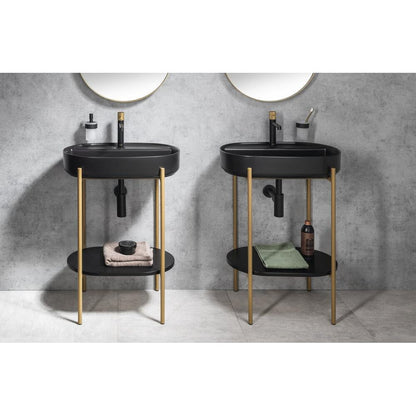 PUNO Konsole mit Waschbecken 600x860x396mm, gold matt
