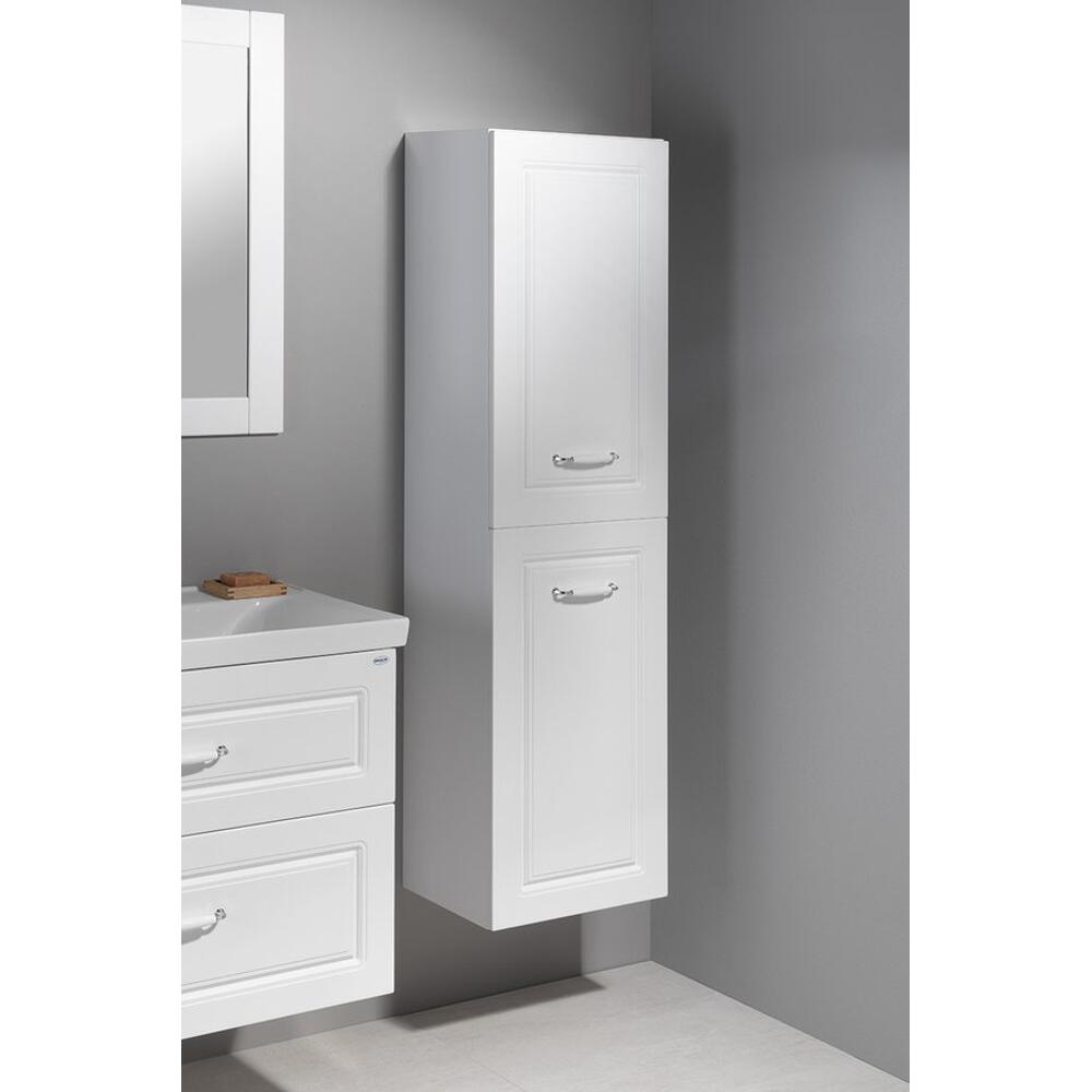 FAVOLO Hochschrank mit Wäschekorb 40x150x31cm, Weiß matt