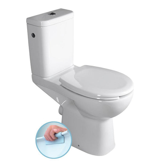 HANDICAP Erhöhtes Kombi-WC, spülrandlos, Abgang waagerecht, Weiß