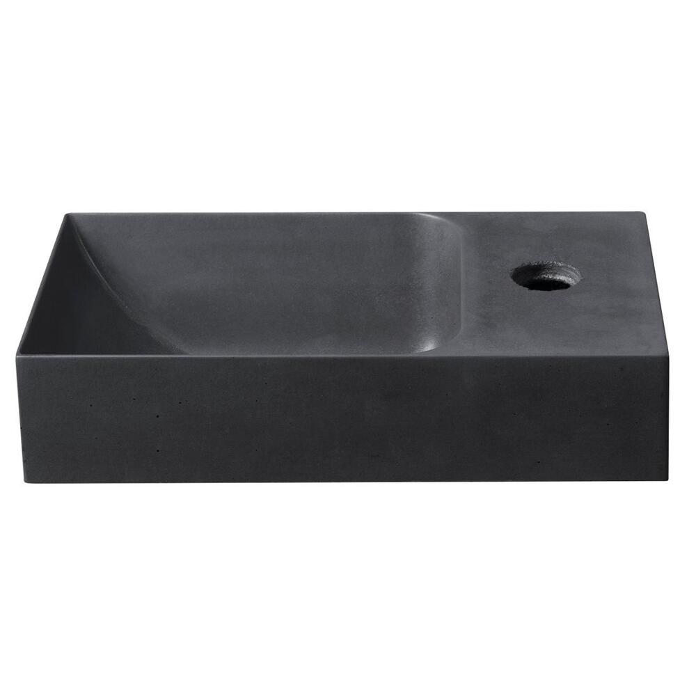PICCOLINO Beton-Waschbecken 30,8x10x17cm, Armaturloch rechts, Anthrazit