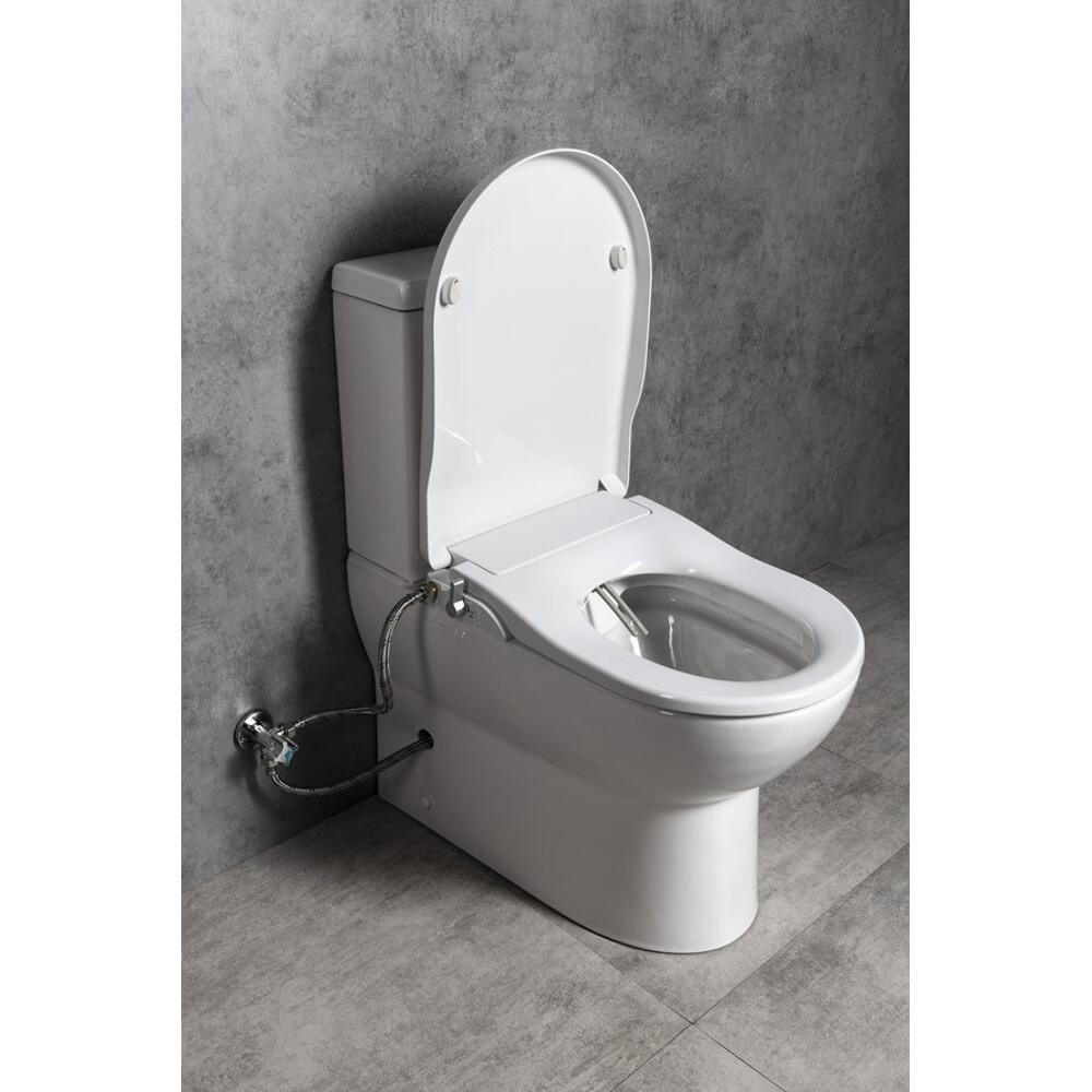 JALTA WC-Kombi mit Bidet-Sitz CLEAN STAR,spülrandlos, Abgang senkrecht/waagerecht, Weiß