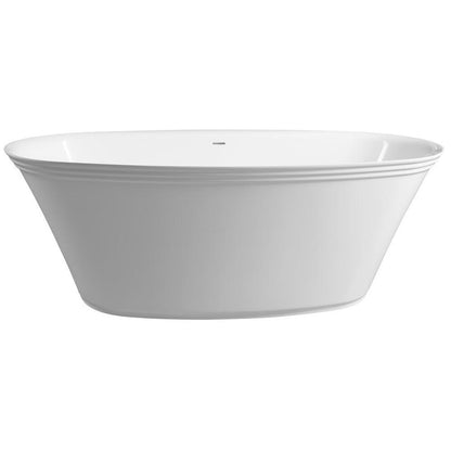 FLORINA Freistehende Gussmarmor-Badewanne 170x80x61cm, weiß