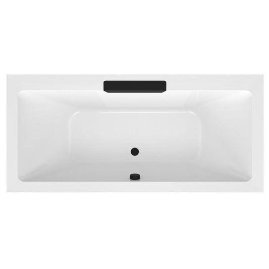 CASCATA Rechteckbadewanne 185x85x45cm, Kaskade Schwarz