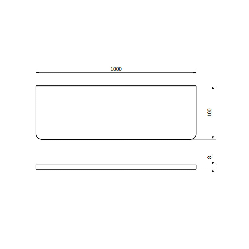Ablage 1000x100x8mm, Klarglas