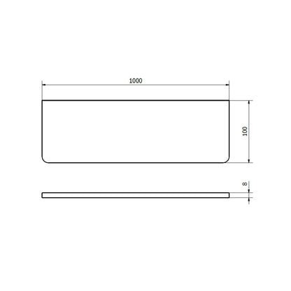 Ablage 1000x100x8mm, Klarglas