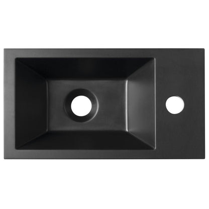 AMAROK Gussmarmor-Waschtisch 40x22cm, rechts, schwarz matt