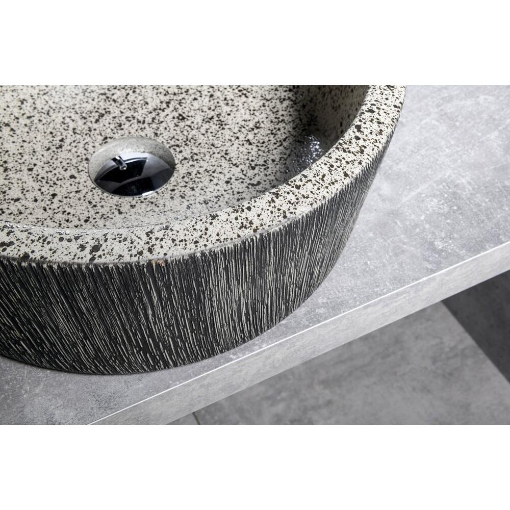 PRIORI Keramik-Waschbecken zum Aufsetzen, Durch. 41cm, Granit