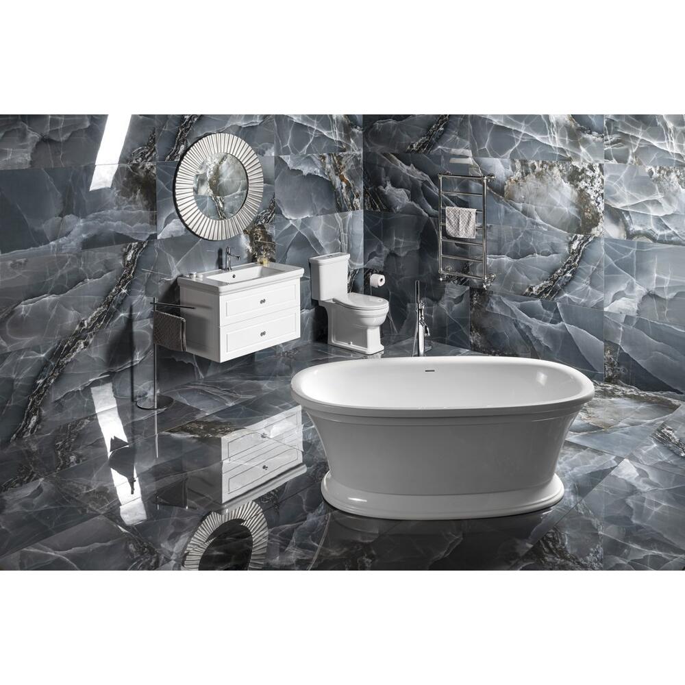 VELIA Gussmarmor-Badewanne 167x83x62,5cm, weiß