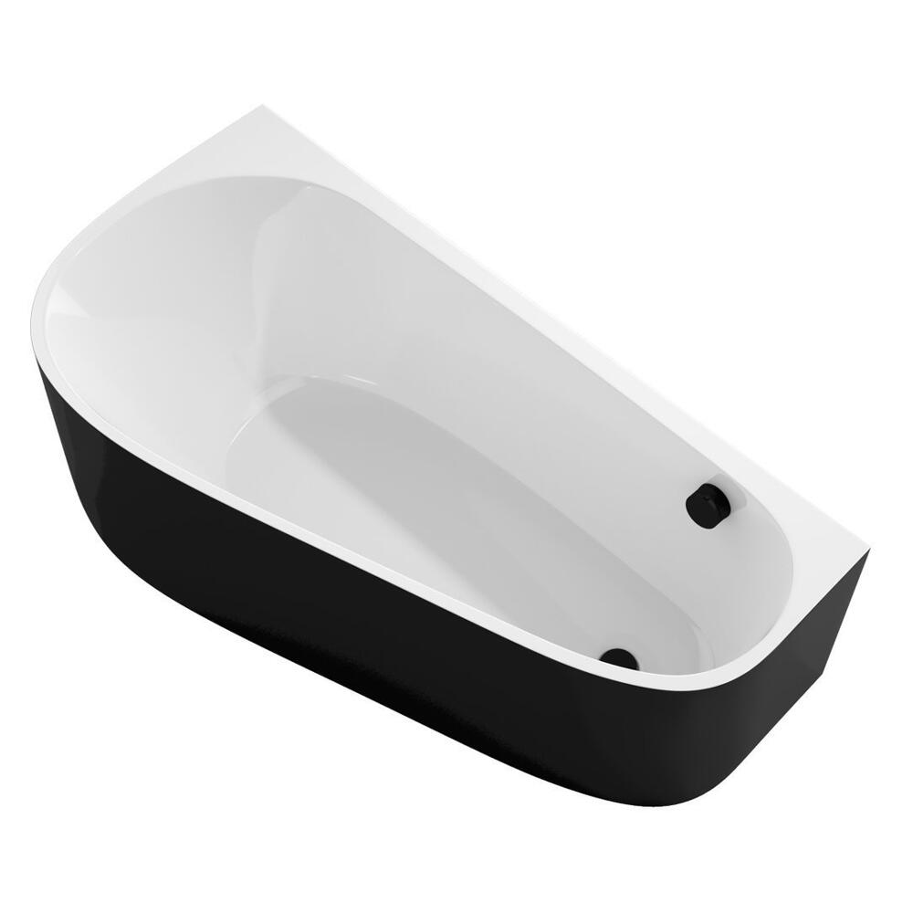PROJEKTA DL MONOLITH Freistehende Badewanne 156x77x60cm, weiß/schwarz