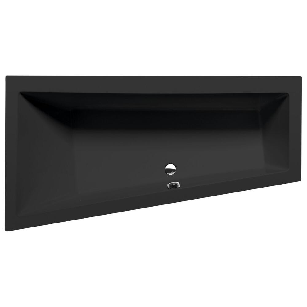 Raumspar Badewanne ANDRA 160x90x45cm, links, schwarz matt