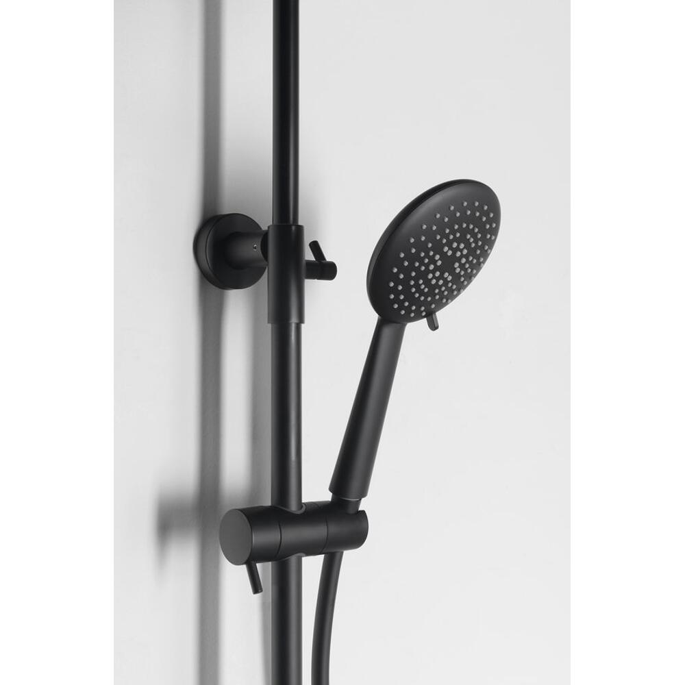 SOLARIS Duschsäule mit Thermostat-Armatur, schwarz matt/Chrom