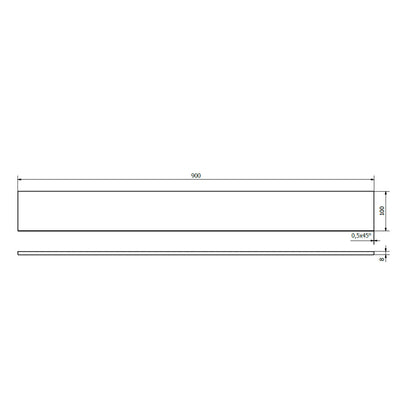 Ablage 900x100x8mm, Klarglas