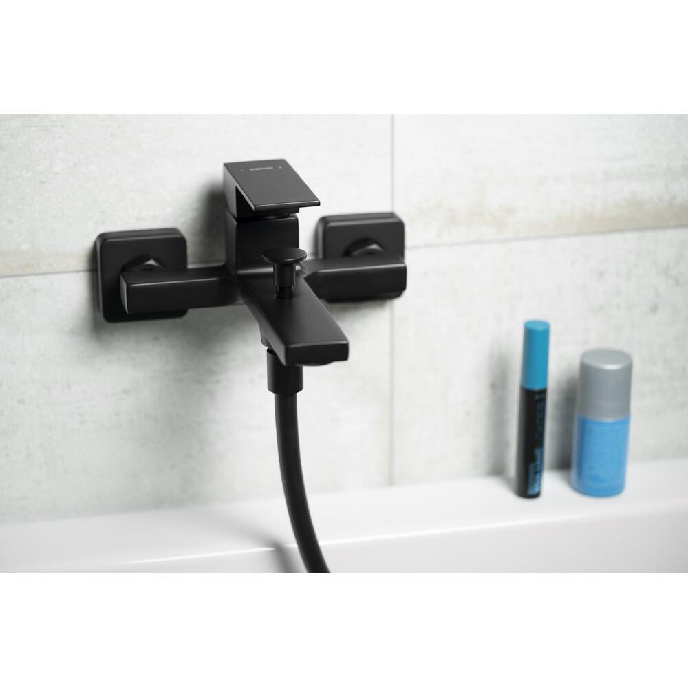 CUBEMIX Wand-Wannenarmatur, Schwarz matt