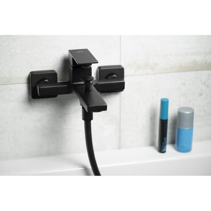 CUBEMIX Wand-Wannenarmatur, Schwarz matt