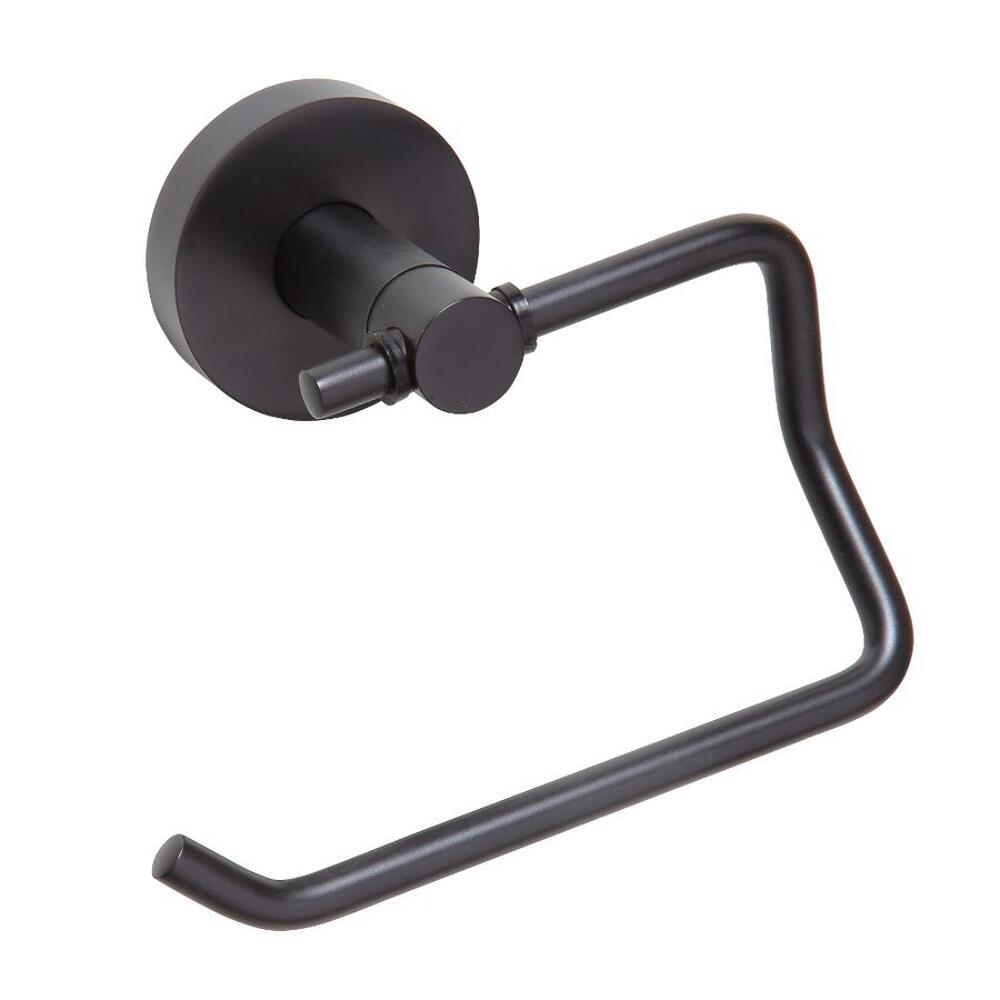 X-ROUND BLACK Toilettenpapierhalter, Schwarz matt