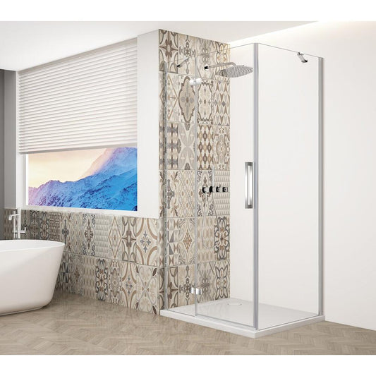 TRINITY CHROME Eckige Duschkabine 900x900mm, Eckeinstieg, Klarglas, links