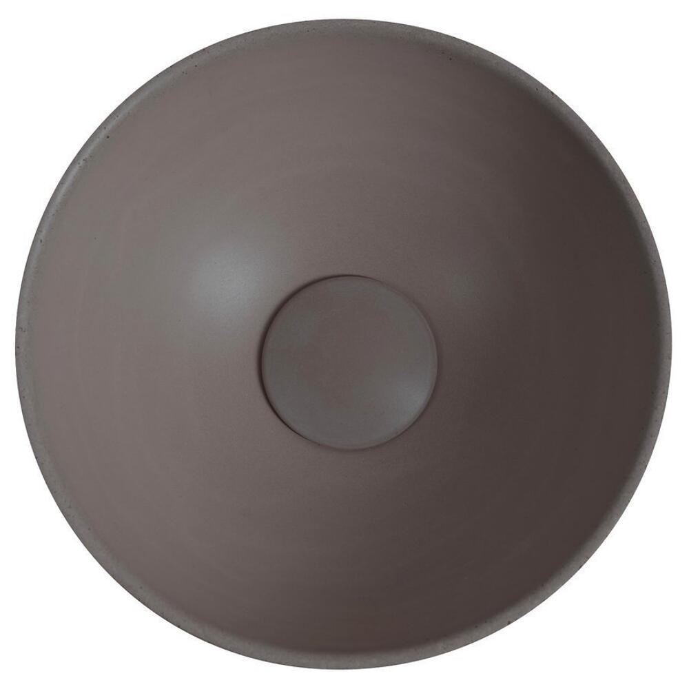 MINOR Betonwaschbecken zum Aufsetzen, Durchmesser 26cm, Dunkelbraun matt