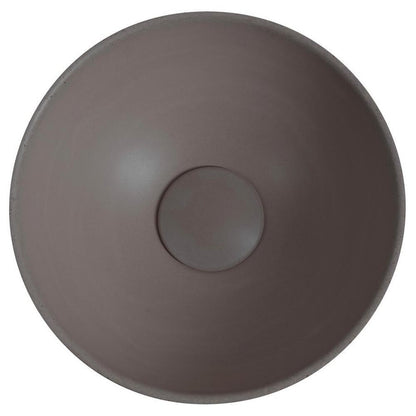 MINOR Betonwaschbecken zum Aufsetzen, Durchmesser 26cm, Dunkelbraun matt