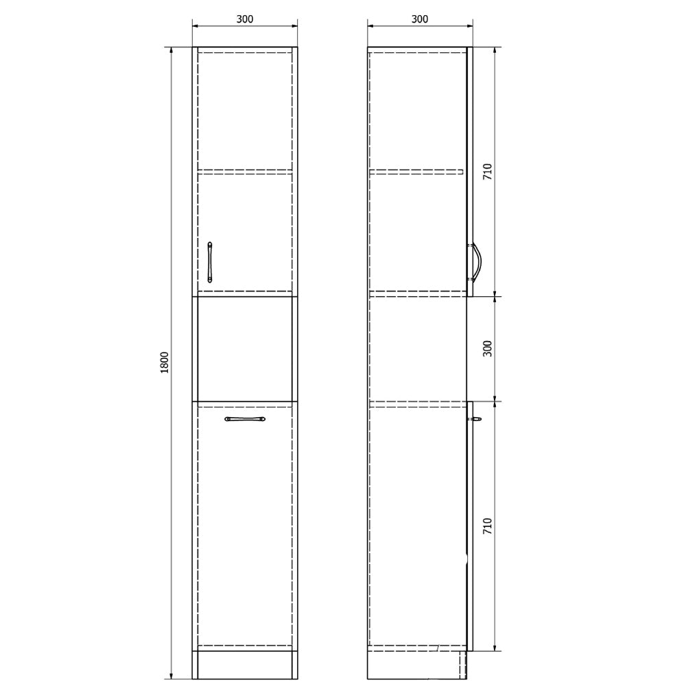 SIMPLEX ECO Hochschrank mit Wäschekorb 30x180x30cm