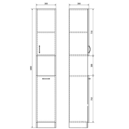 SIMPLEX ECO Hochschrank mit Wäschekorb 30x180x30cm