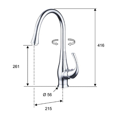 PRIM Küchenarmatur, Chrom 416mm