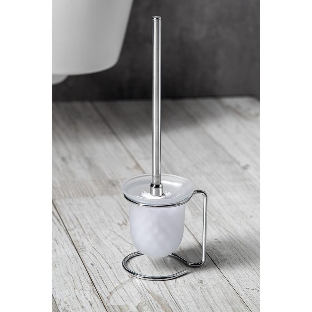 X-ROUND E WC-Bürste zum Stellen, Milchglas, Chrom